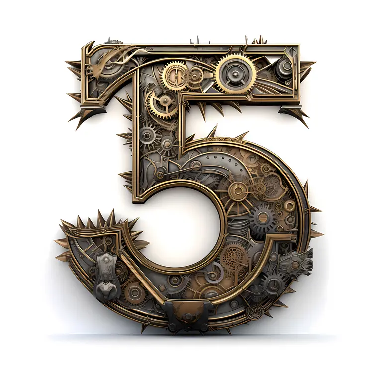Steampunk Mechanical Number 5