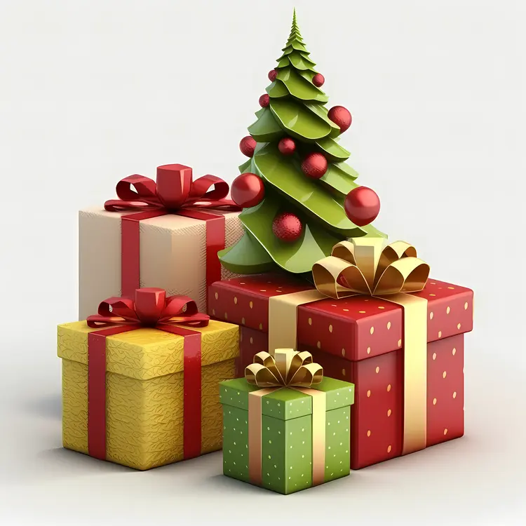Christmas Tree with Festive Gifts