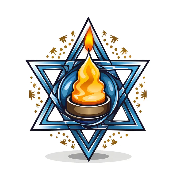 Blue Star with Candle