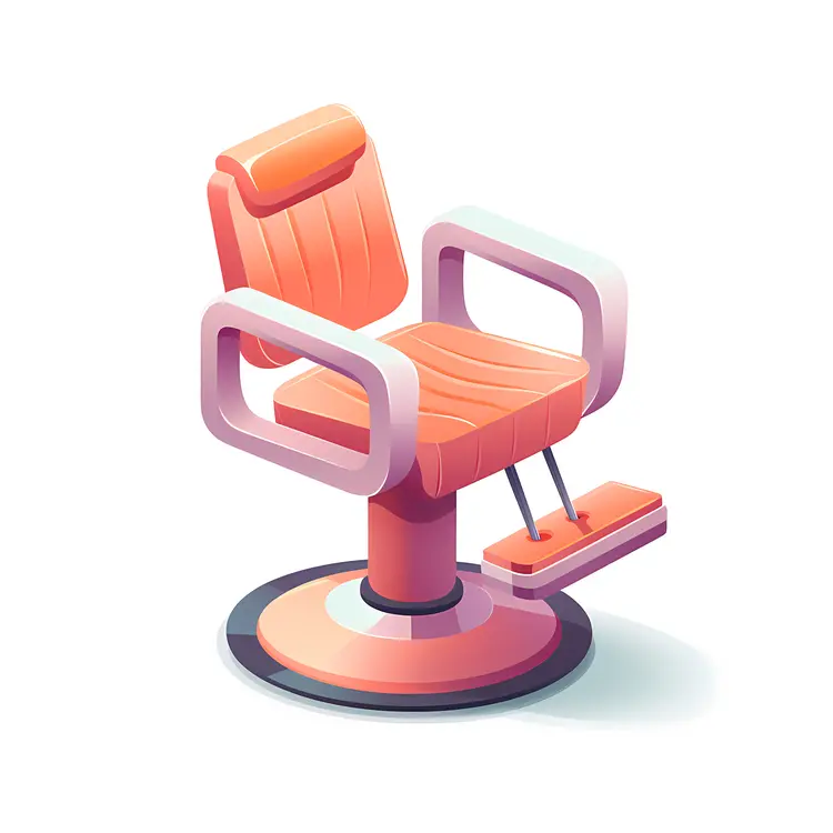 Modern Orange Salon Chair for Hair Styling