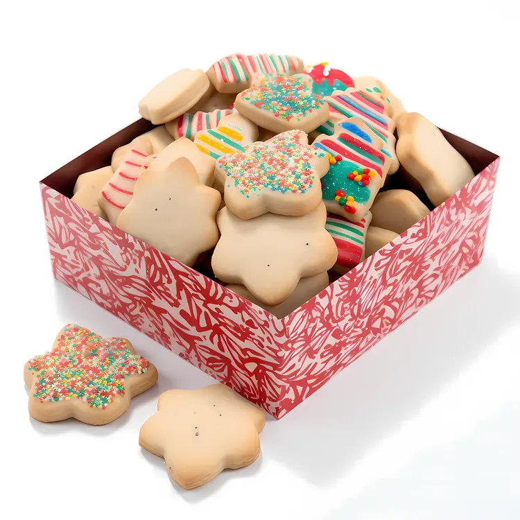 Festive Christmas Cookies in a Decorative Box