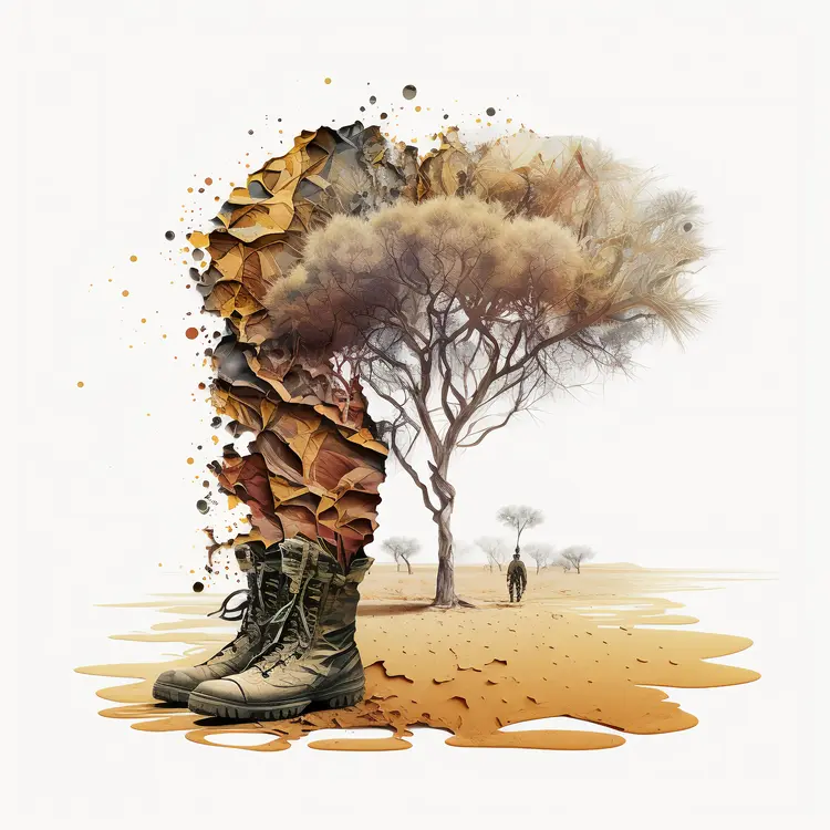 Camouflage Boots in Desert Art