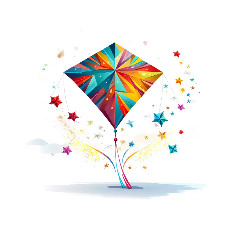 Colorful Kite with Stars