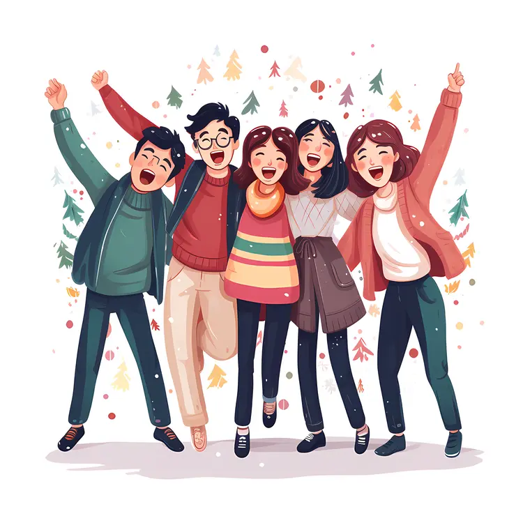 Group of friends celebrating
