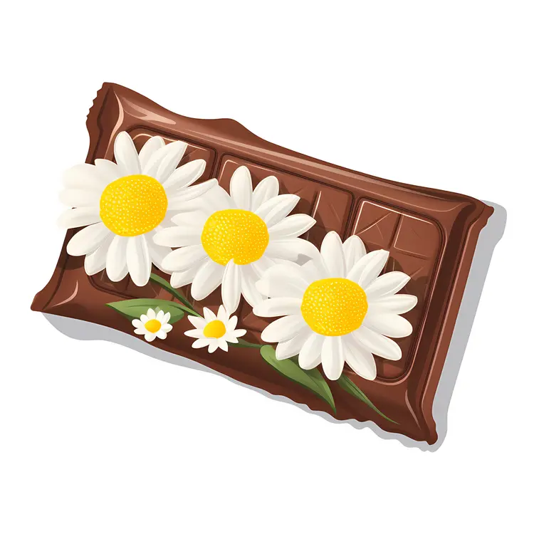 Chocolate Bar with Daisies Decoration