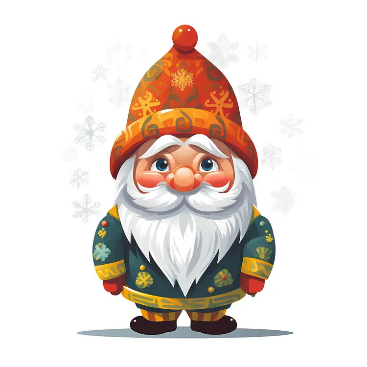 Cute Gnome with Green and Yellow Hat