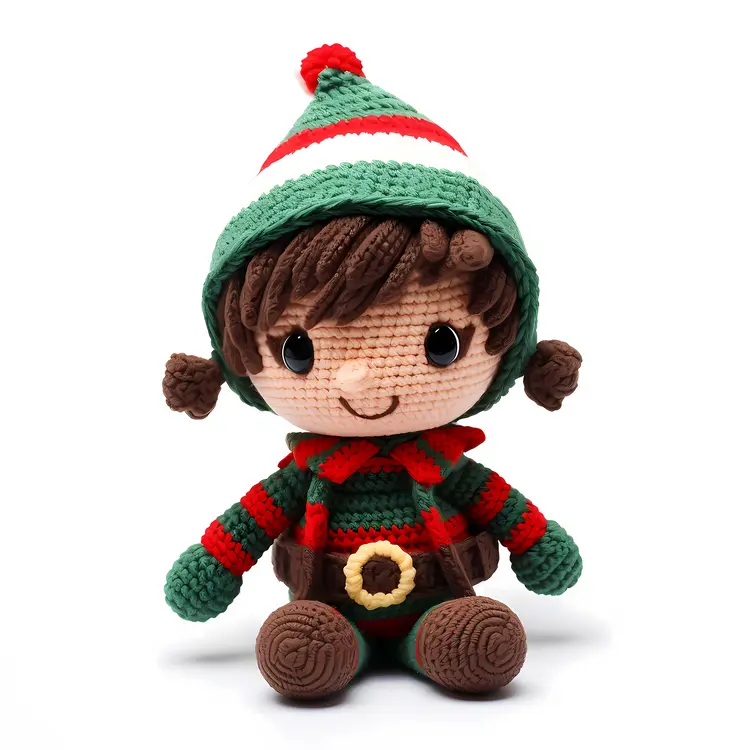 Cute Elf with Green and Red Outfit