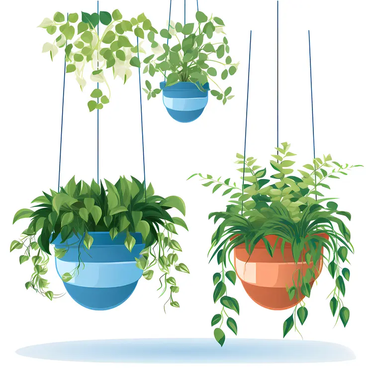 Green Hanging Plants in Pots