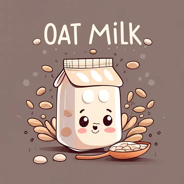 Cute Oat Milk with Oats