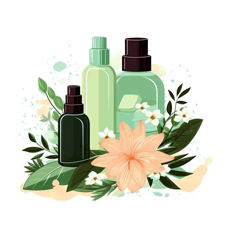 Refreshing Spray Bottles with Floral Design