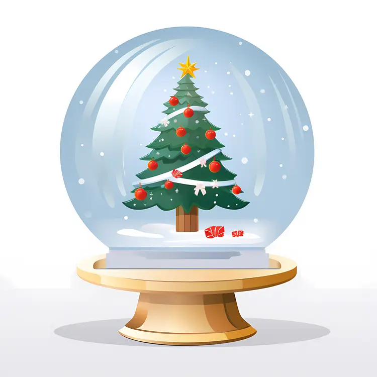 Christmas Tree in a Snow Globe