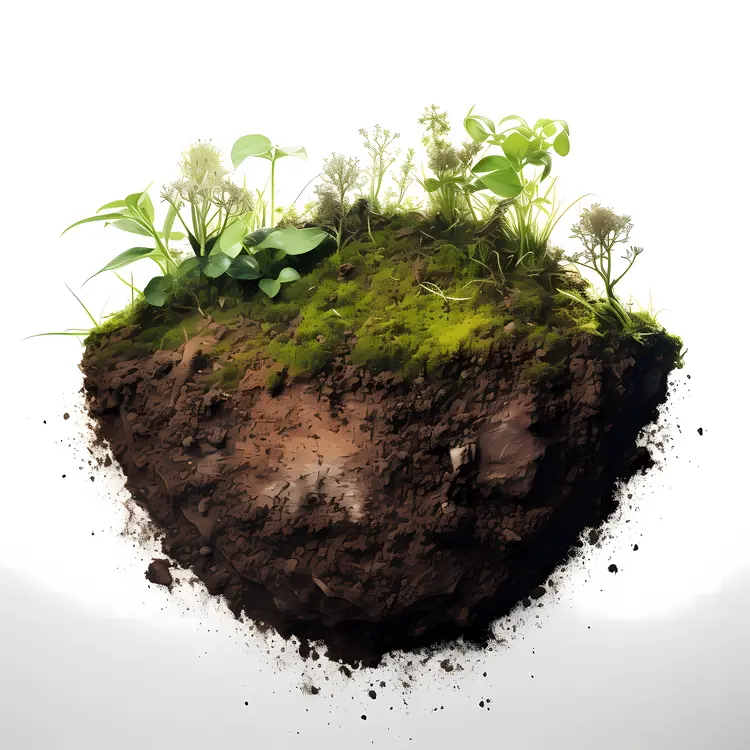 Floating Soil with Plants