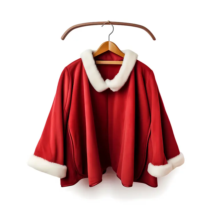 Santa Cape with White Fur on Hanger