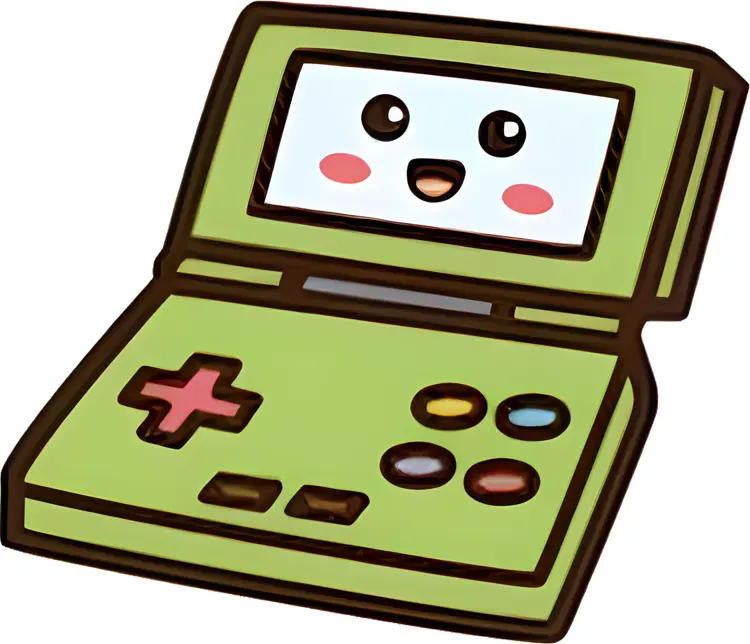 Green Handheld Game Console with Cute Face