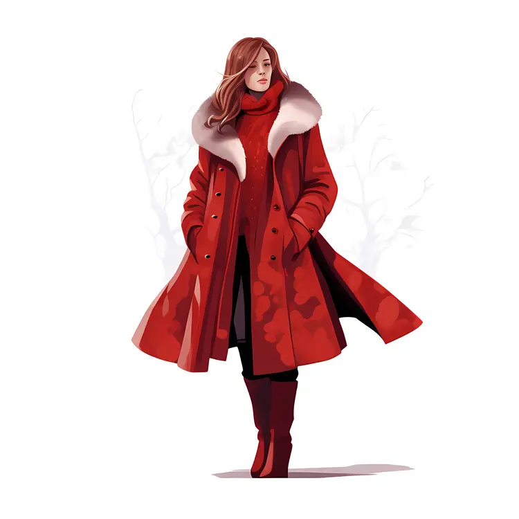 Stylish Red Coat for Winter Fashion