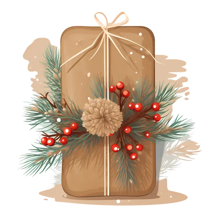 Charming Gift Box with Pine and Pinecone