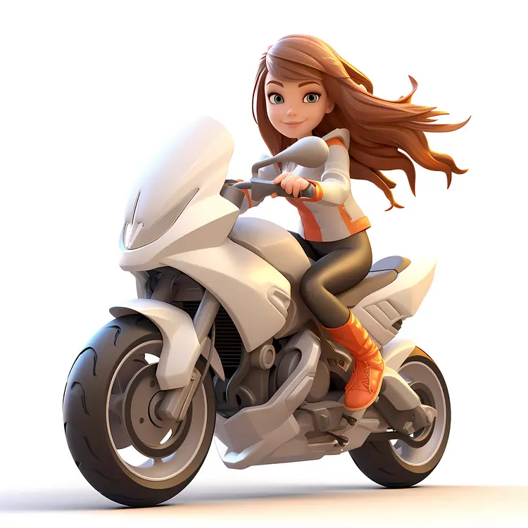 Girl Riding a Motorcycle