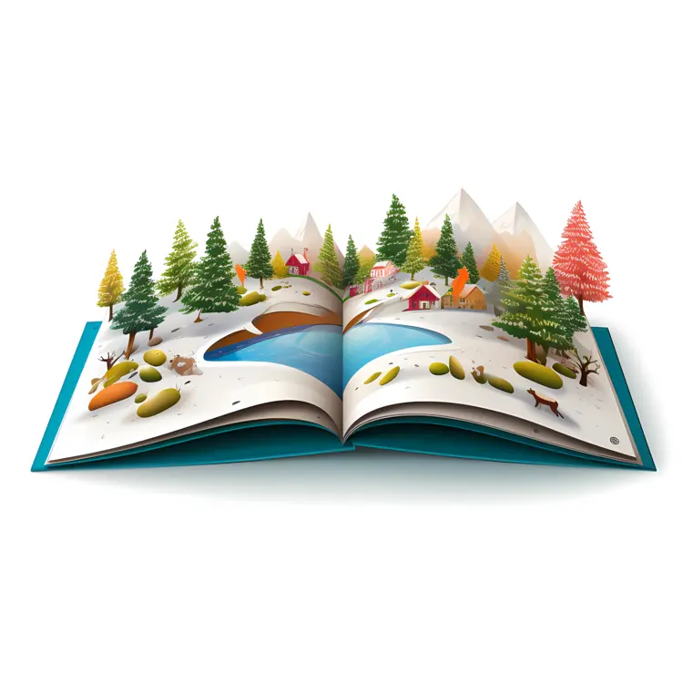 Beautiful Pop-up Book with Winter Scene