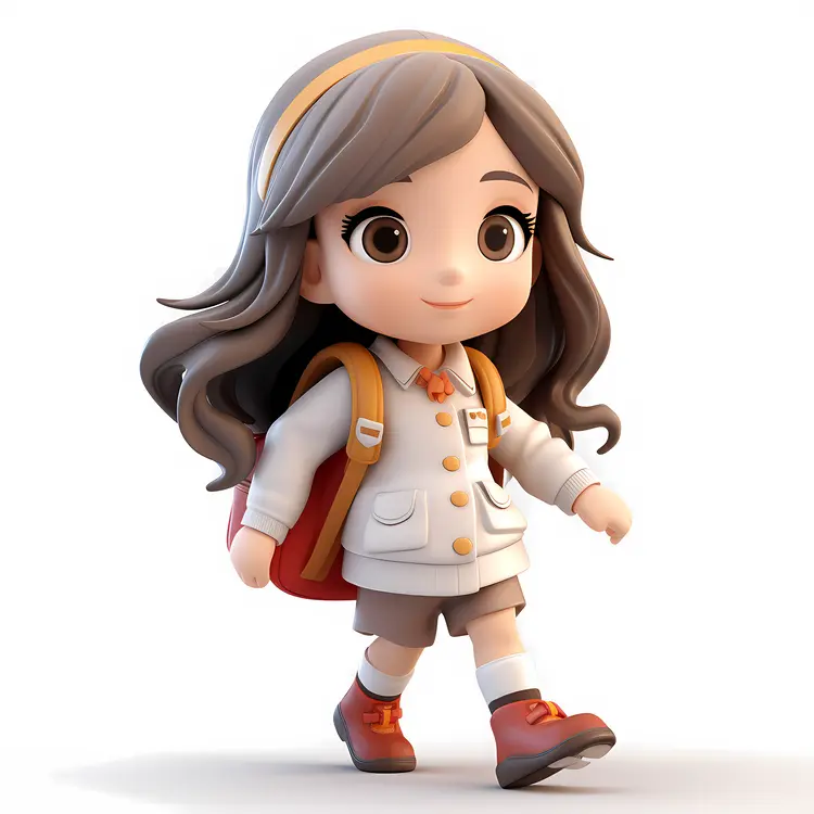 Cute Girl with Backpack