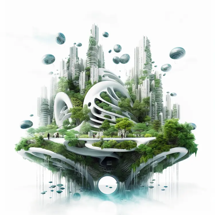 Futuristic Green City Illustration
