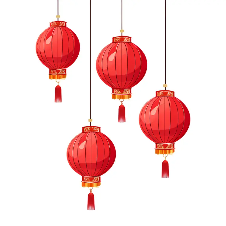 Traditional Red Lanterns for Chinese New Year Celebration
