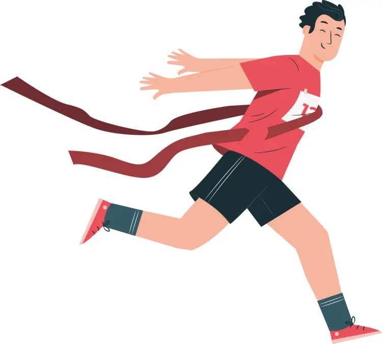 Running Man in Red Shirt