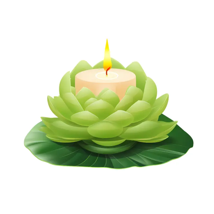 Green Lotus Candle