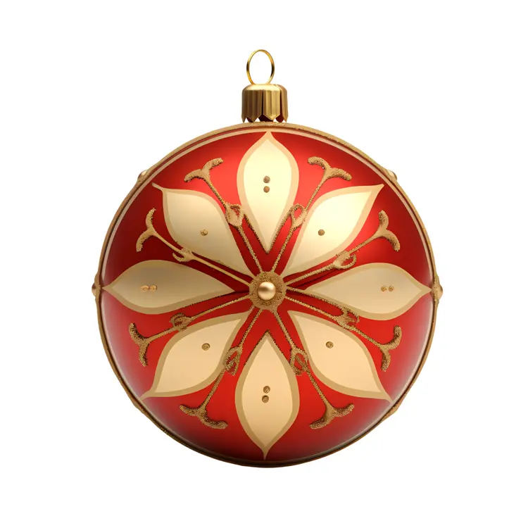 Red Christmas Ornament with Gold Pattern