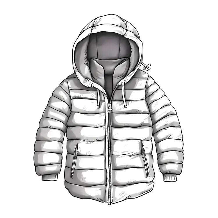 White Hooded Puffer Jacket for Winter