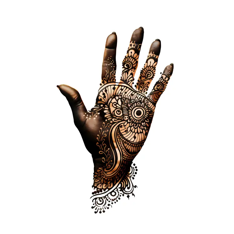 Dark Henna Hand Design