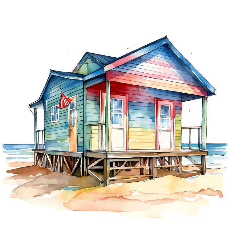 Small Cute Doodle Beach House