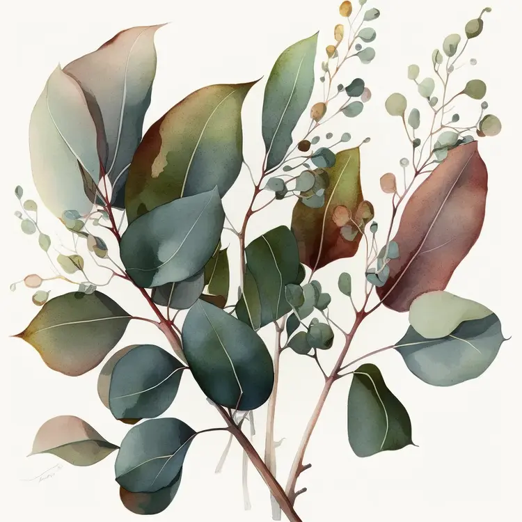 Watercolor Botanical Leaves Illustration