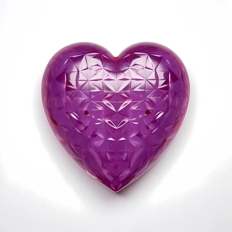 Purple Heart Shaped Crystal for Valentine's Day