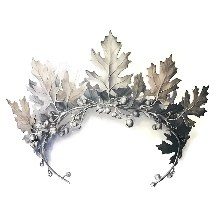Silver Crown with Acorns