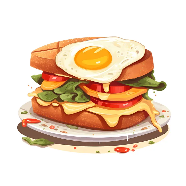 Delicious Sandwich with Egg and Cheese