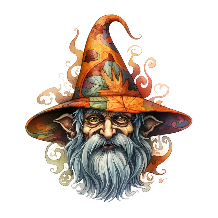 Old Wizard with a Colorful Hat