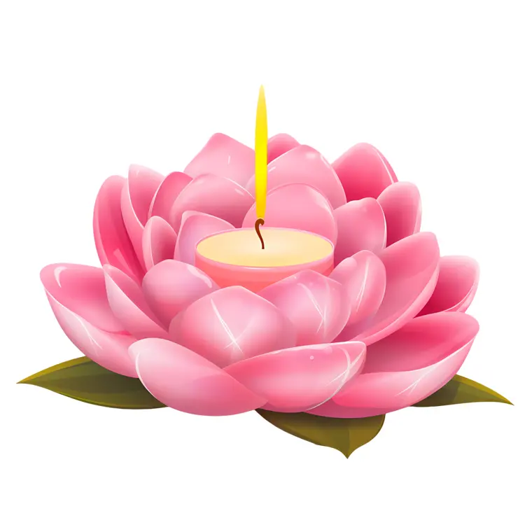 Pink Lotus Candle with Yellow Flame