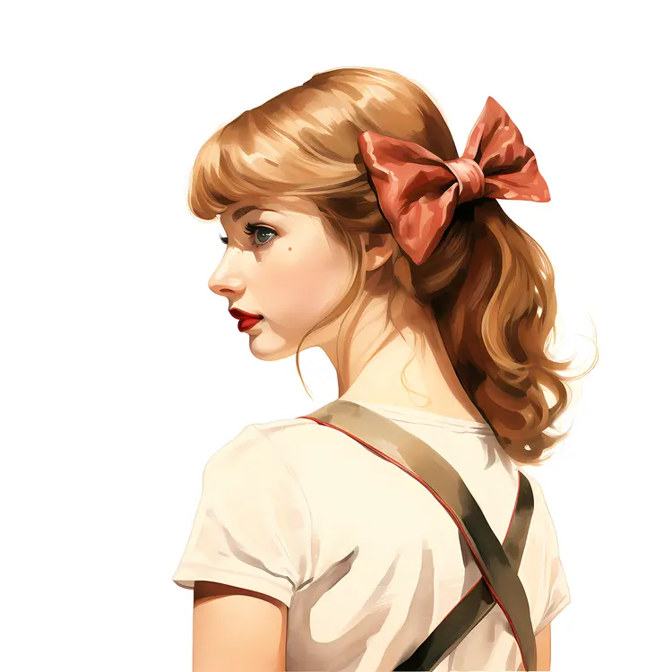 Side Profile of Woman with Hair Bow