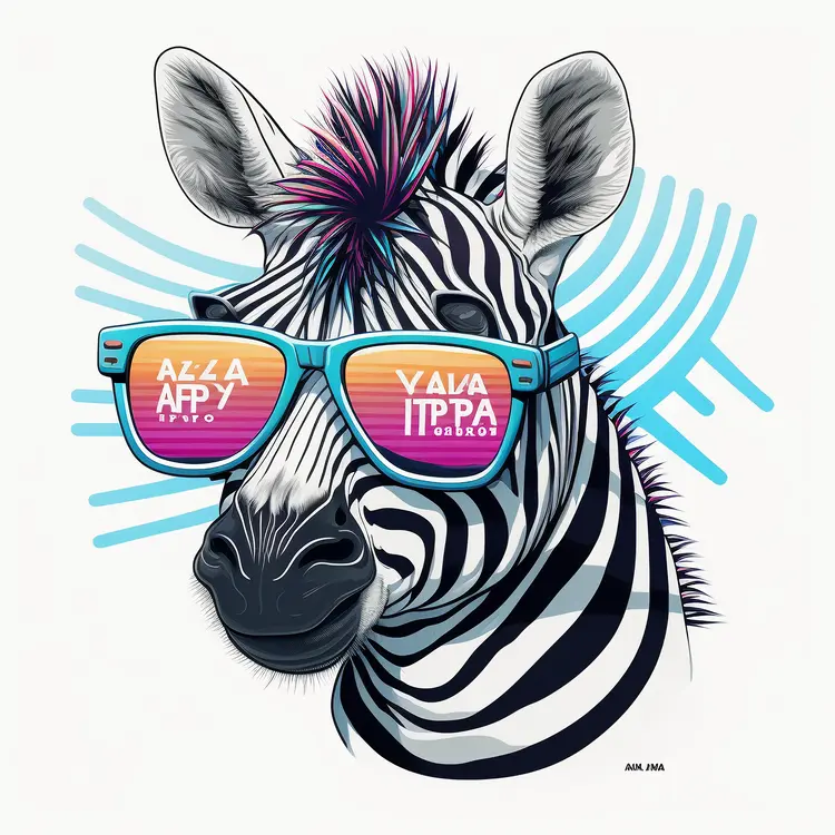 Cool Zebra with Sunglasses Illustration