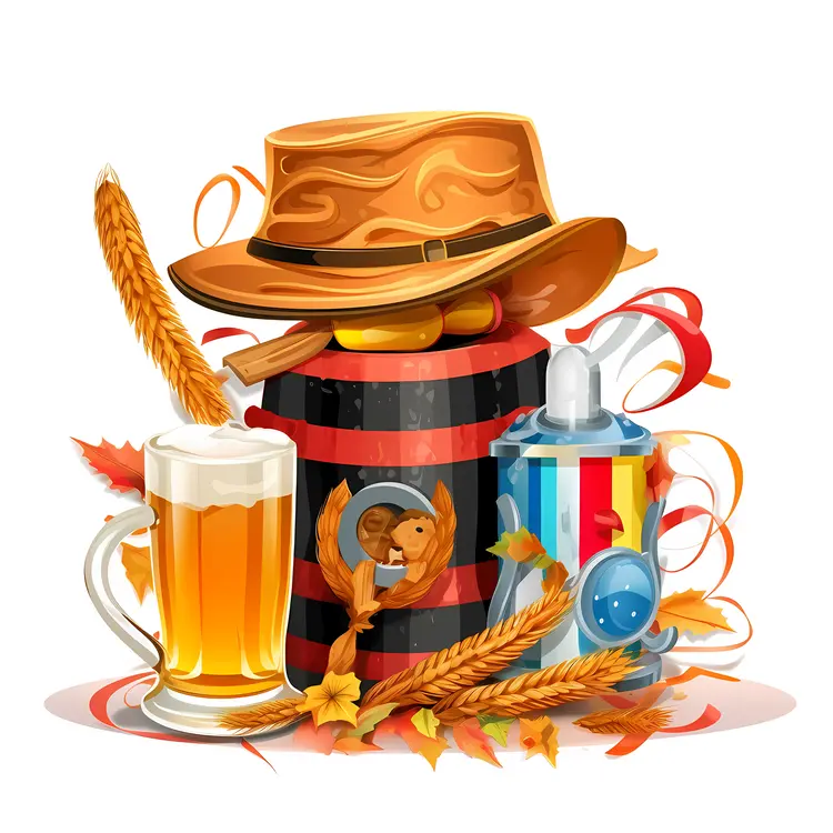 Beer Mug with Hat and Barrel