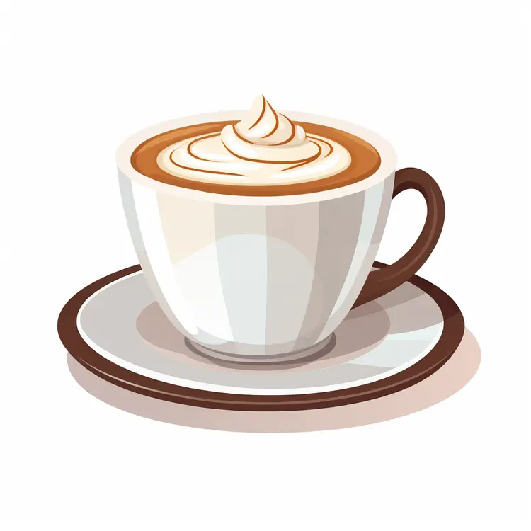 Coffee Cup with Whipped Cream Illustration