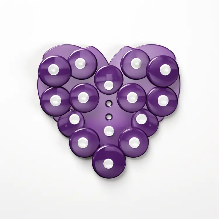 Purple Heart-Shaped Decorative Object