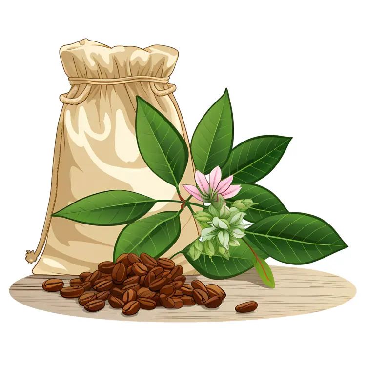 Coffee Beans and Flowers