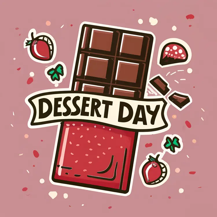 Chocolate Bar with Strawberries for Dessert Day