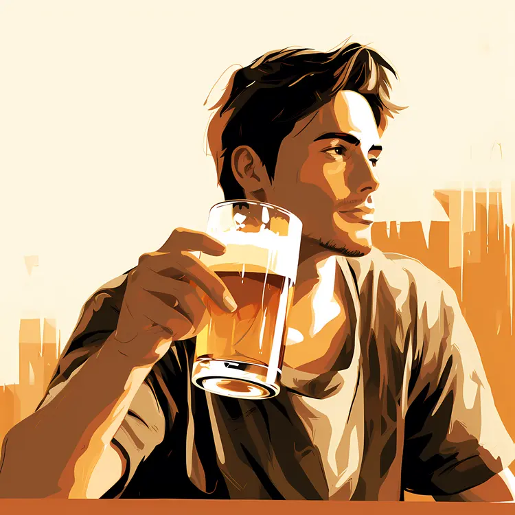 Relaxing Man Holding a Beer