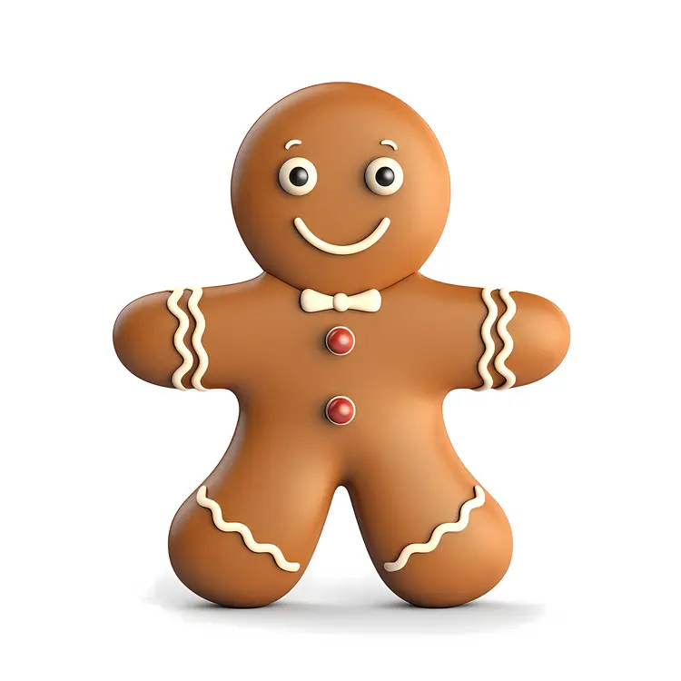 Smiling Gingerbread Man Cookie