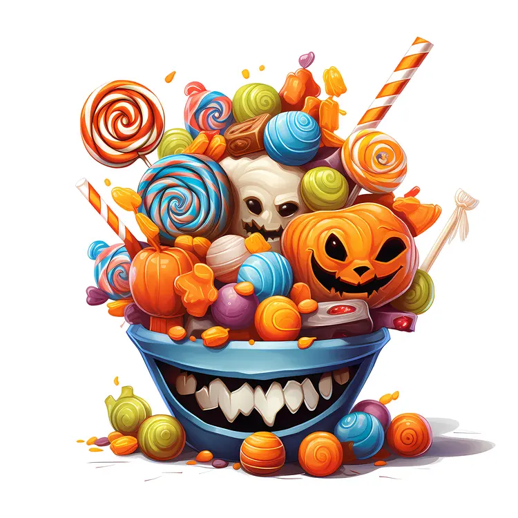 Halloween Candy Bowl with Pumpkins
