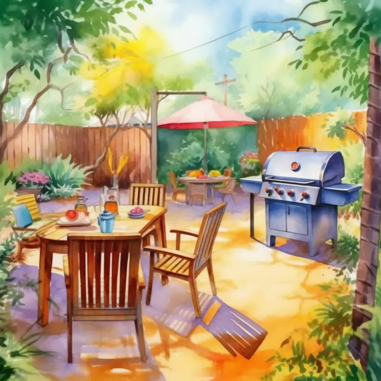 Cozy Backyard with Barbecue Grill