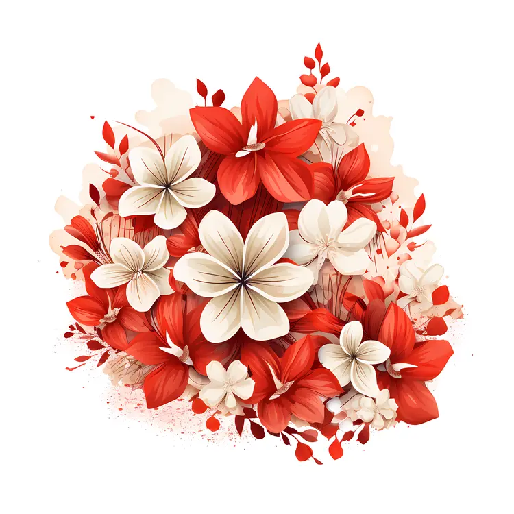 Stunning Red and White Floral Composition