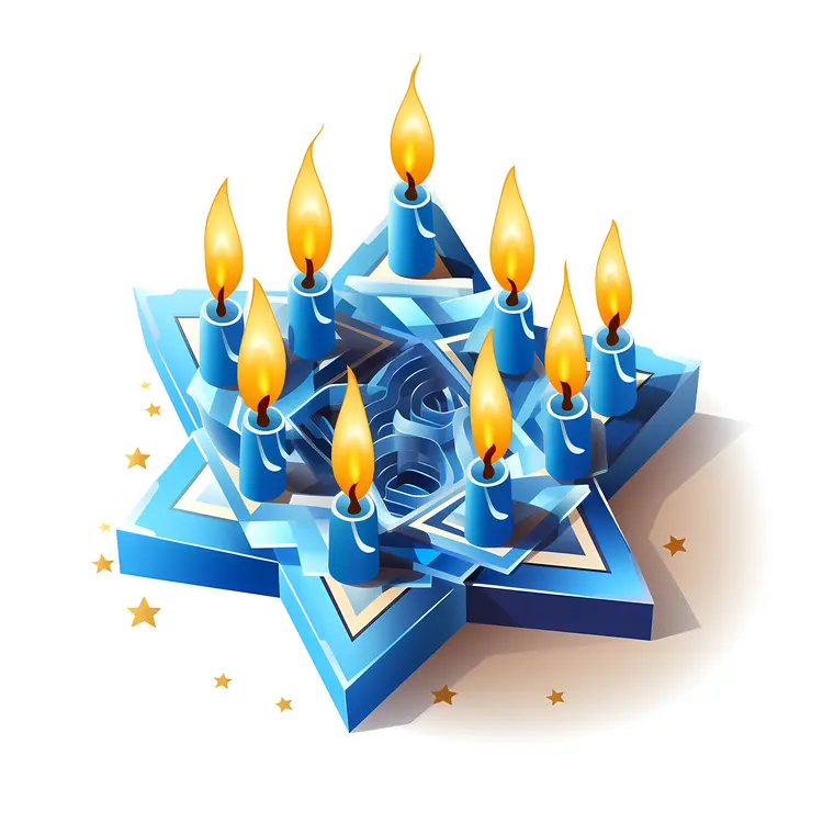 Blue Star with Nine Candles